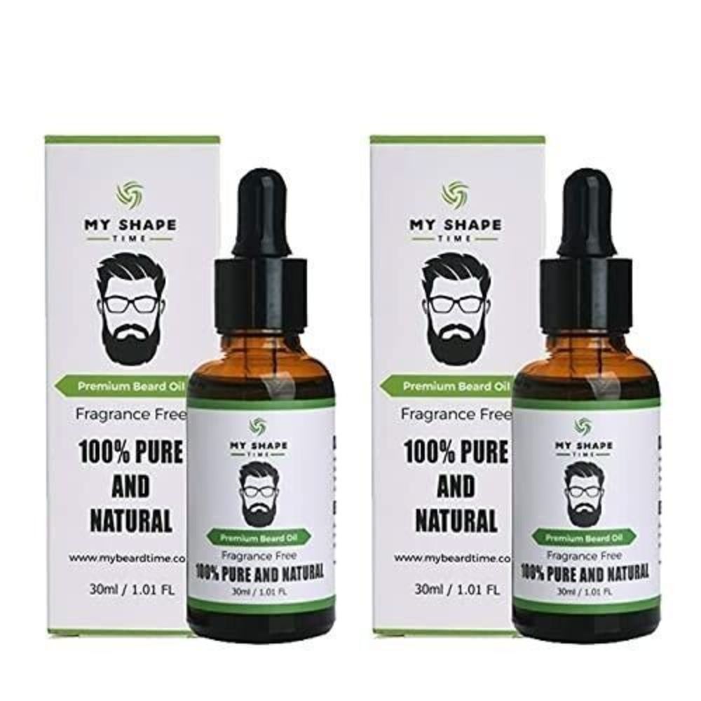Beard Oil 100% Pure Natural Premium Beard Oil, Fragrance Free MY SHAPE -2pack